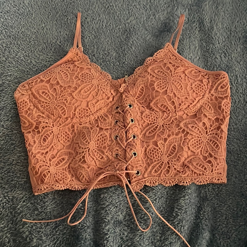 Lace Pink Crop Top